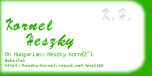 kornel heszky business card